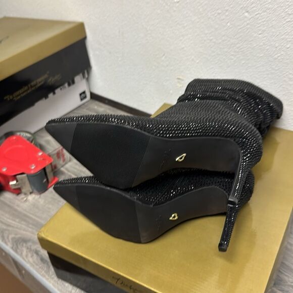 Thalia Sodi Womens Raquell Pointed Toe Rhinestones Mid-Calf Boots (WIDE) - Picture 3 of 6